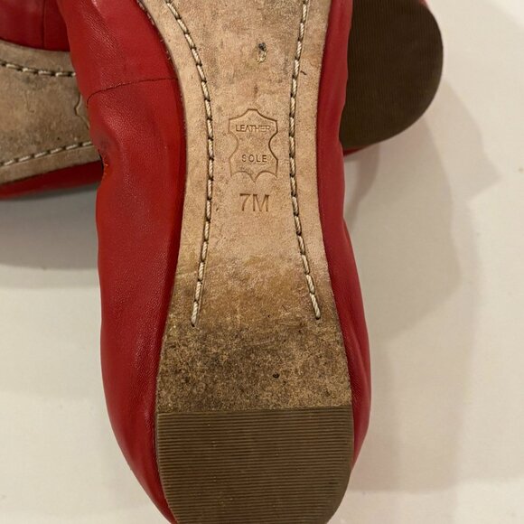 Tory Burch Caroline Ballet Flats Size 7- Acai Red/French Blue - Picture 8 of 8